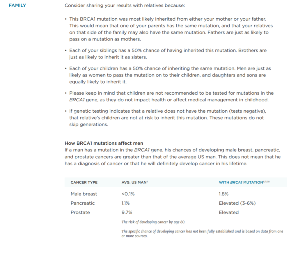 Color Genomics breast cancer report