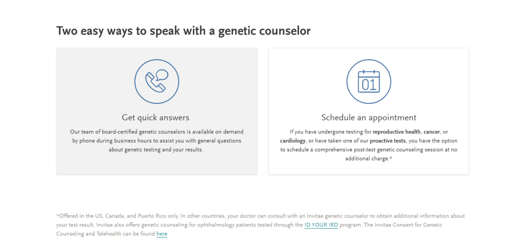 Invitae genetic counselling