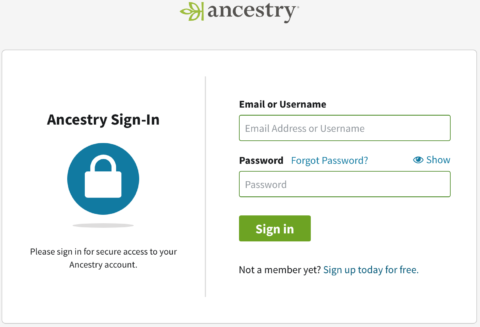 Ancestry.com login