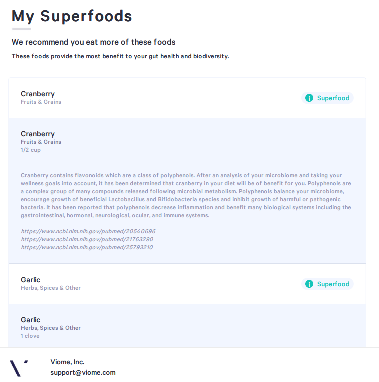 Viome gut test results