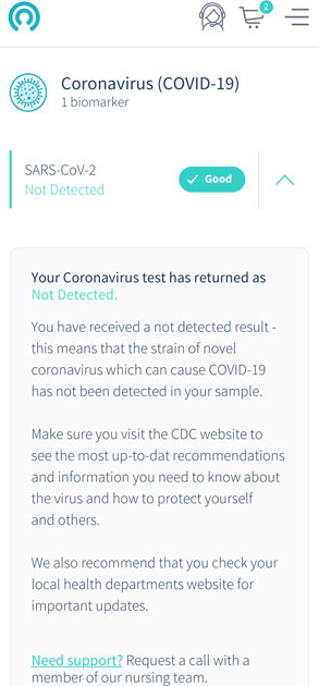 Lets Get Checked coronavirus test results