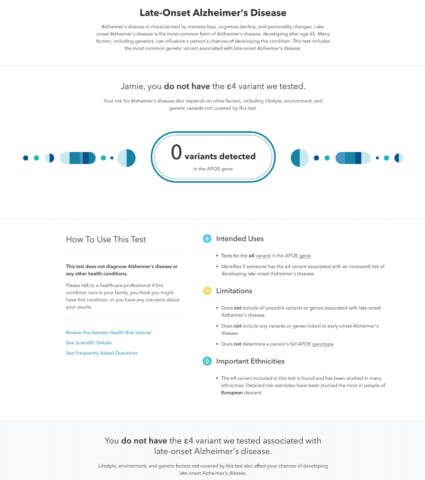 23andme pros and cons alzheimers