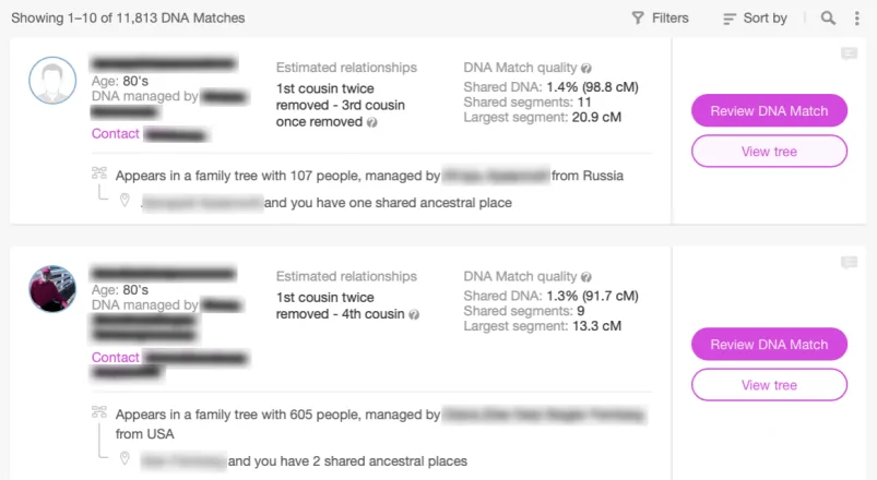 MyHeritage vs Ancestry DNA matches