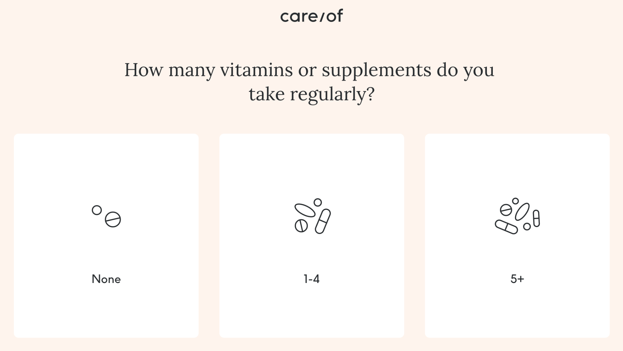 Care/of vitamins regimen