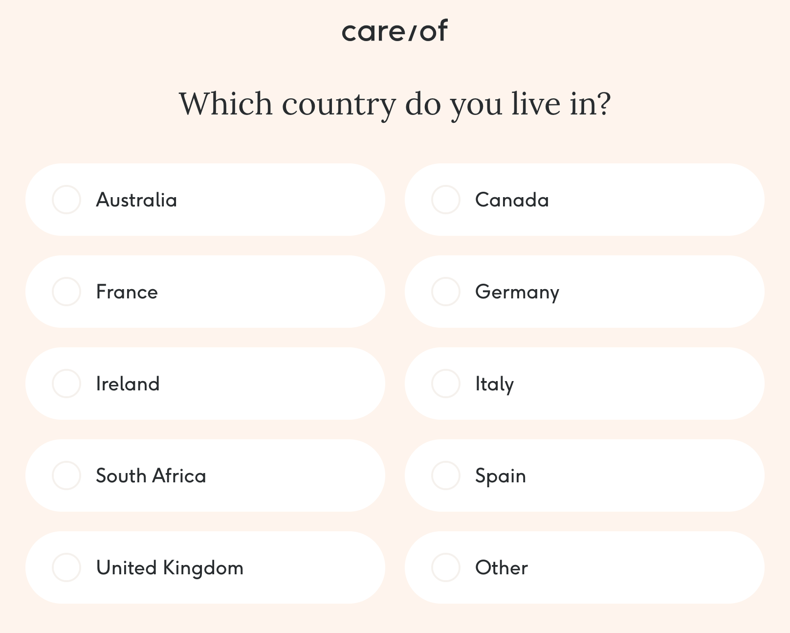 Care/of countries