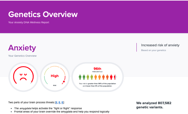 Stress vs anxiety DNA report