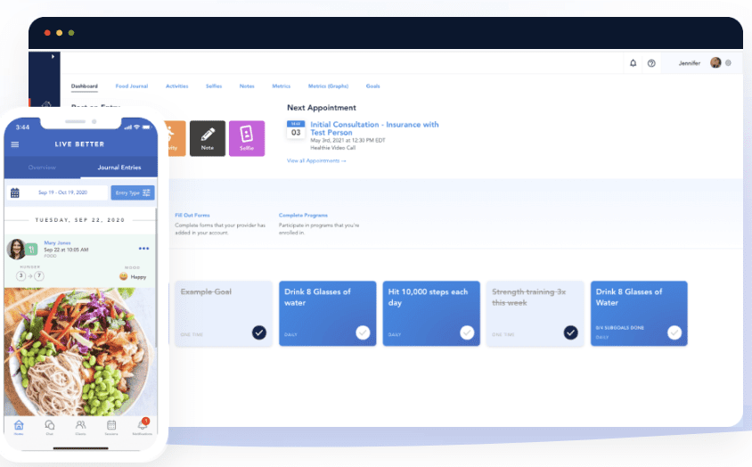 Healthie client dashboard